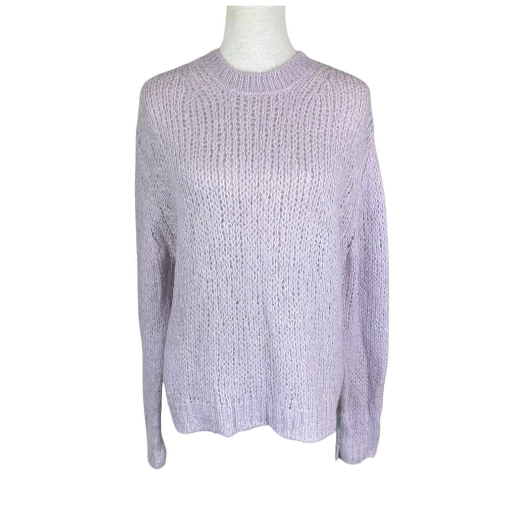 Free People Alpaca Blend Lilac Pastel Soft Open Chunky Knit Long Sleeve Sweater